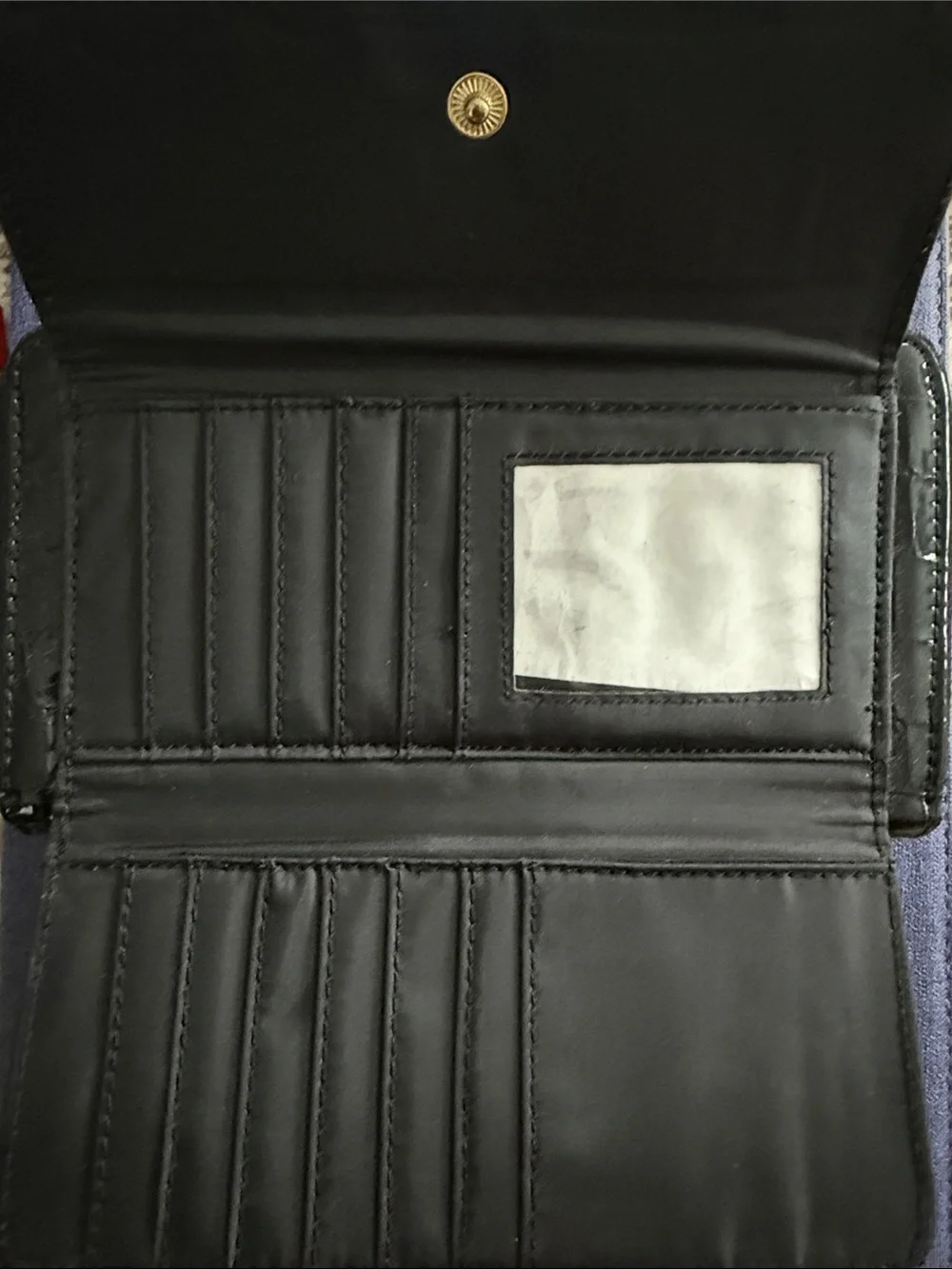 Vintage Patent Zip Around Wallet